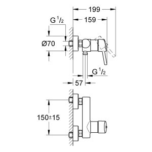 Grohe Μπαταρία ντουσιέρας Concetto new 32210001 Hover Image