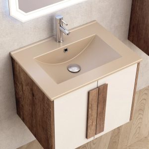 Επιπλο Μπανιου Κρεμαστο 60Χ45cm με νιπτηρα ICC 6066G Μπεζ