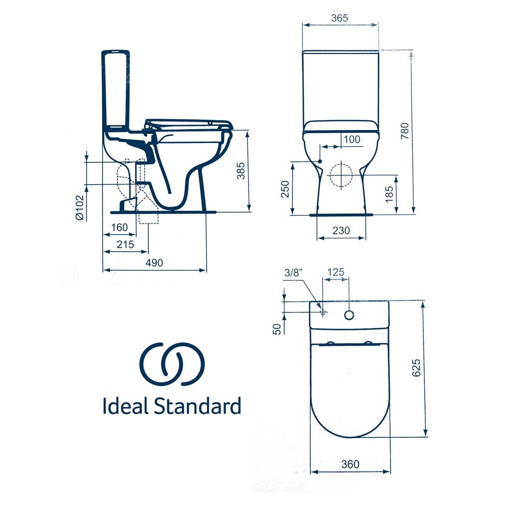 IDEAL STANDARD RIMLESS EXACTO R038201 (63CM) - ΛΕΚΑΝΗ ΧΠ/ΟΑ ME ΚΑΖΑΝΑΚΙ ΚΑΙ ΚΑΘΙΣΜΑ SOFTCLOSING