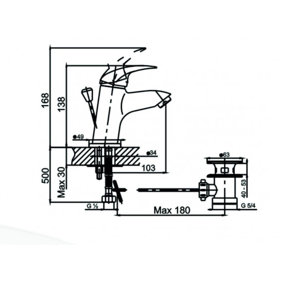 Mπαταρια Νιπτηρα Χρωμε InterCeramic icf 1109022