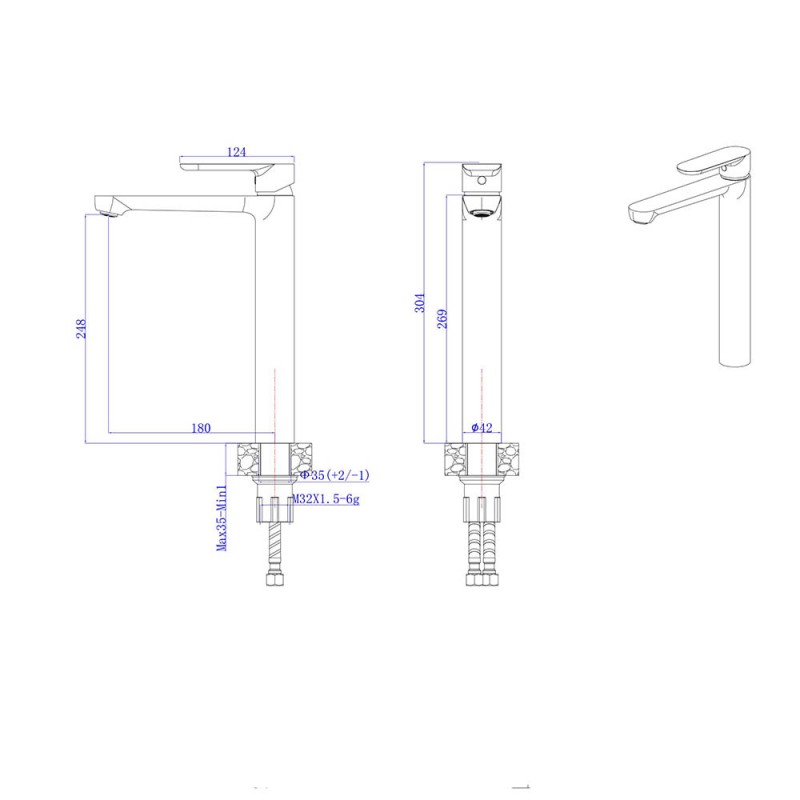 Μπαταρια Νιπ/ρα Παγκου Ψηλη Verona ICF 111321 BRUSH ROSE GOLD