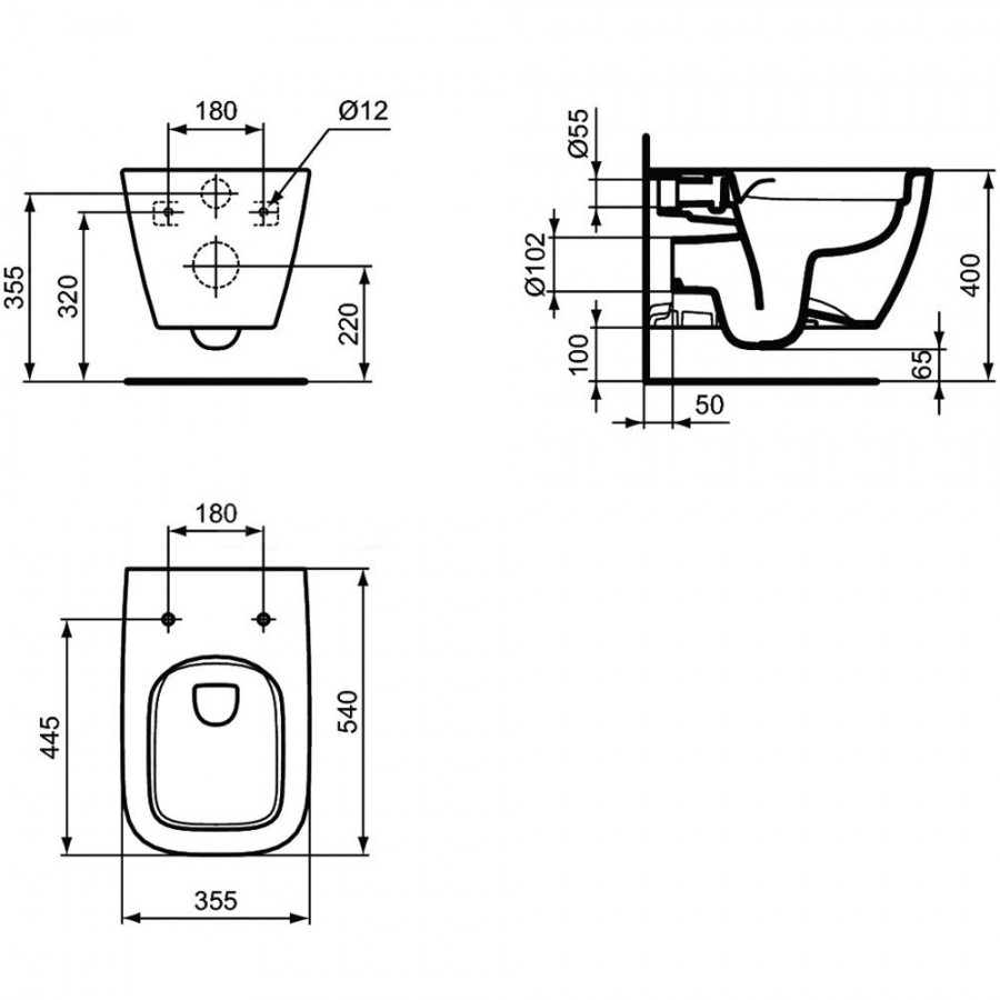 Ideal Standard i.Life b T461401 Κρεμαστή Λεκάνη Rimless Με Κάθισμα Soft Closing Duroplast
