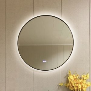 ΚΑΘΡΕΦΤΗΣ ΜΠΑΝΙΟΥ  80Χ80CM με LED φωτισμό ICL 1855/80 BRUSH DARK GOLD