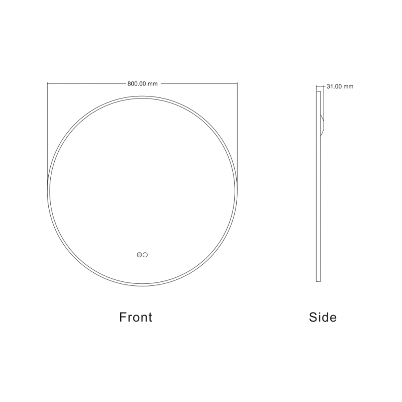 ΚΑΘΡΕΦΤΗΣ ΜΠΑΝΙΟΥ  80Χ80CM με LED φωτισμό ICL 1855/80 SATIN