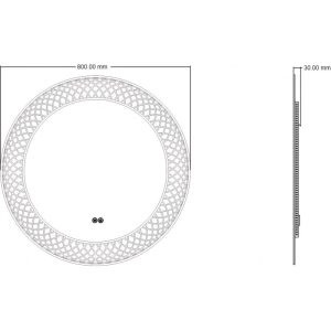 ΚΑΘΡΕΦΤΗΣ ΜΠΑΝΙΟΥ  80Χ80CM με LED φωτισμό ICL 1856 Hover Image