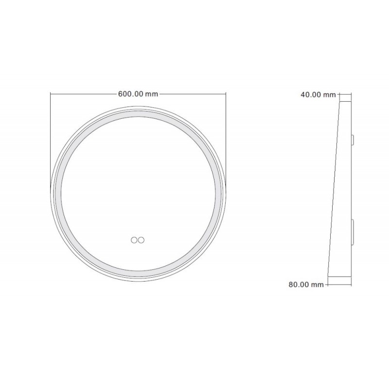 ΚΑΘΡΕΦΤΗΣ ΜΠΑΝΙΟΥ  60Χ60CM με LED φωτισμό ICL 1857B-60 Wooden