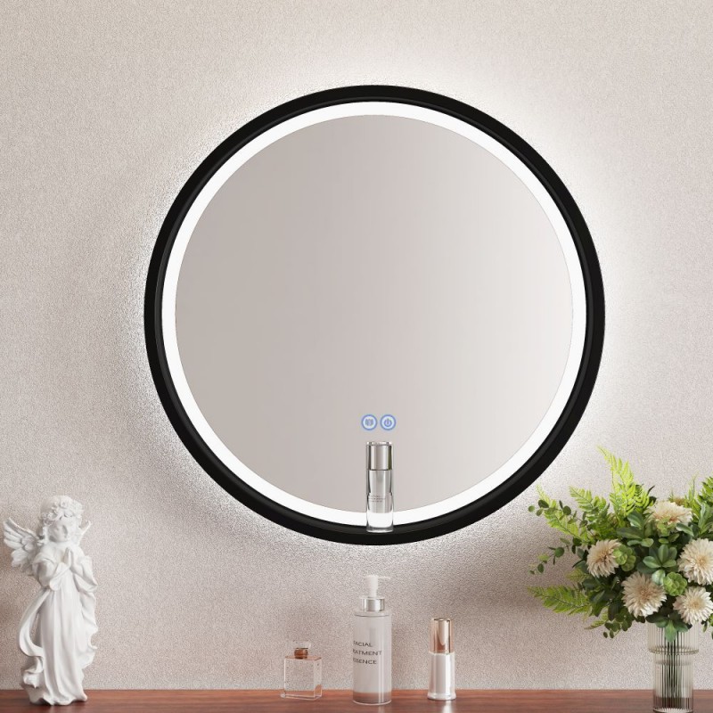 ΚΑΘΡΕΦΤΗΣ ΜΠΑΝΙΟΥ  60Χ60CM με LED φωτισμό ICL 1857B-60 Wooden