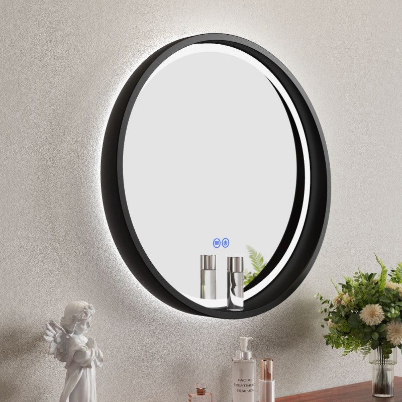 ΚΑΘΡΕΦΤΗΣ ΜΠΑΝΙΟΥ  60Χ60CM με LED φωτισμό ICL 1857B-60 Wooden