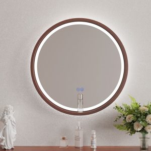 ΚΑΘΡΕΦΤΗΣ ΜΠΑΝΙΟΥ  60Χ60CM με LED φωτισμό ICL 1857WOODEN-60