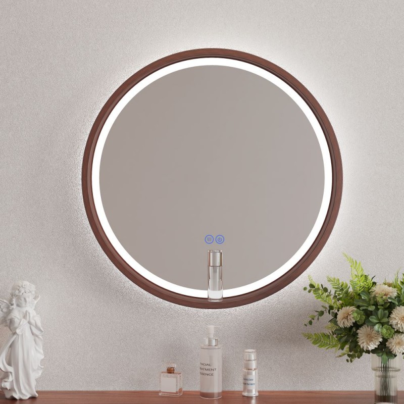 ΚΑΘΡΕΦΤΗΣ ΜΠΑΝΙΟΥ  60Χ60CM με LED φωτισμό ICL 1857WOODEN-60