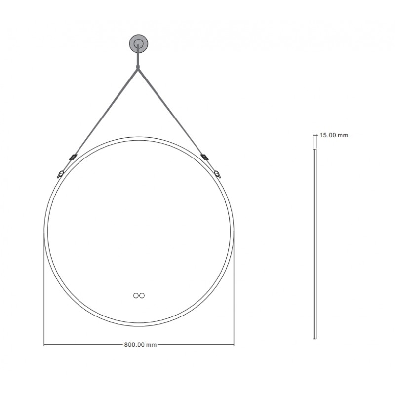 ΚΑΘΡΕΦΤΗΣ ΜΠΑΝΙΟΥ  80Χ80CM με LED φωτισμό ICL 1909LB
