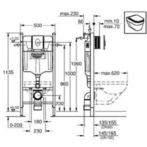 Εντοιχιζομενο καζανακι γυψοσανιδας GROHE Rapid SL 38745001 με πλακέτα Hover Image