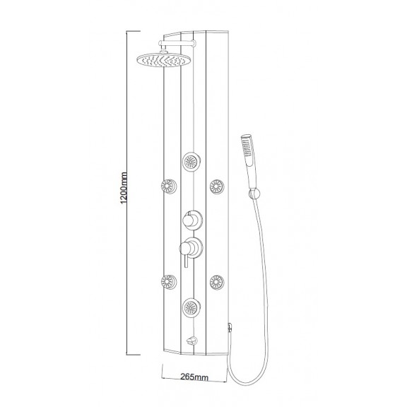 Στηλη Υδρομασζ ICSH 3062 White