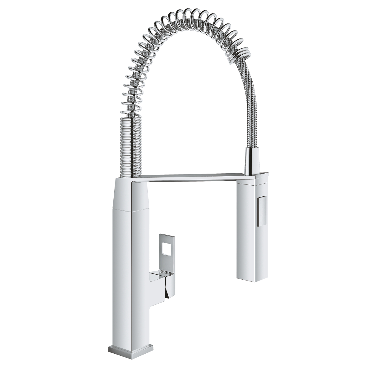 Grohe 31395000 Eurocube Ψηλή Μπαταρία Κουζίνας Πάγκου με Σπιράλ Ασημί