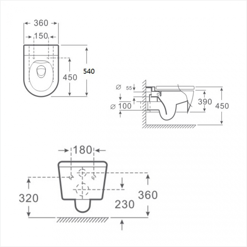 Κρεμαστή λεκάνη ICC 3755W BIDET
