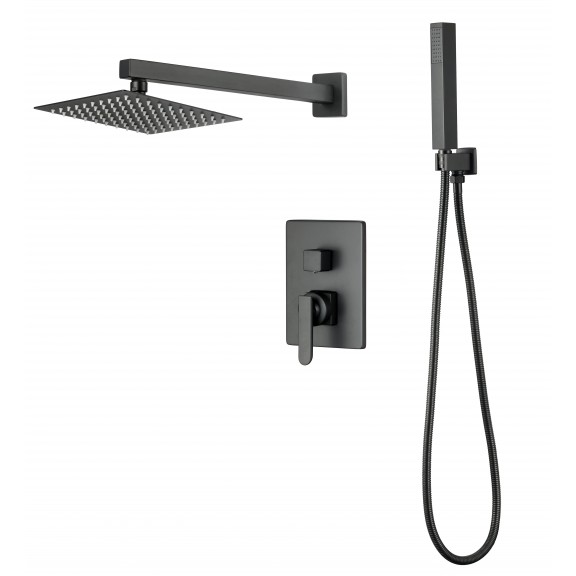 ΙnterCeramic Πληρες Σετ Εντοιχισμου Ντους Black ICT 5546154B