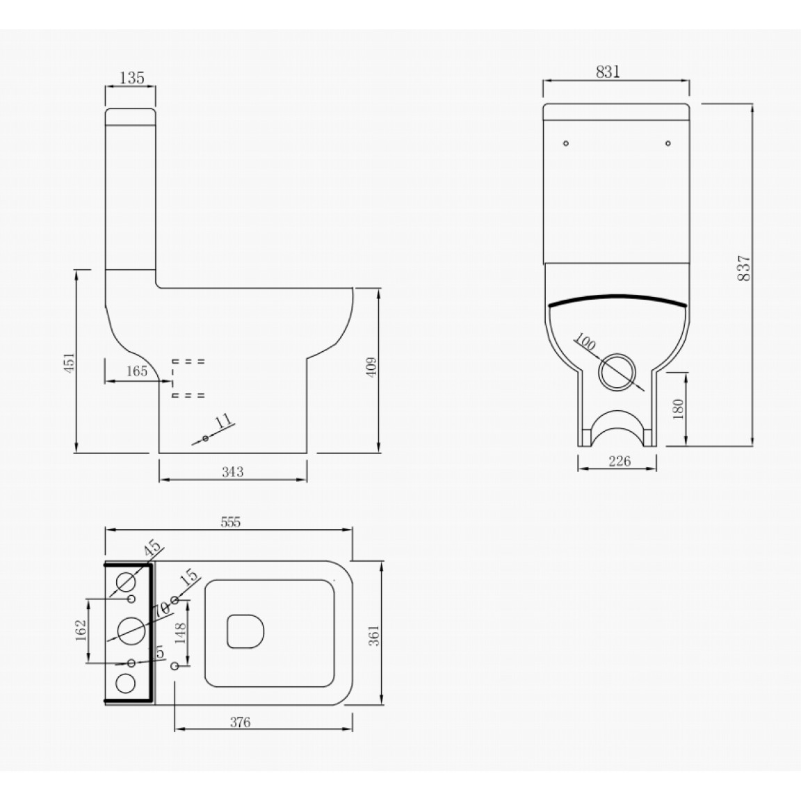 Λεκάνη wc set icc 5583p Dante compact 55cm