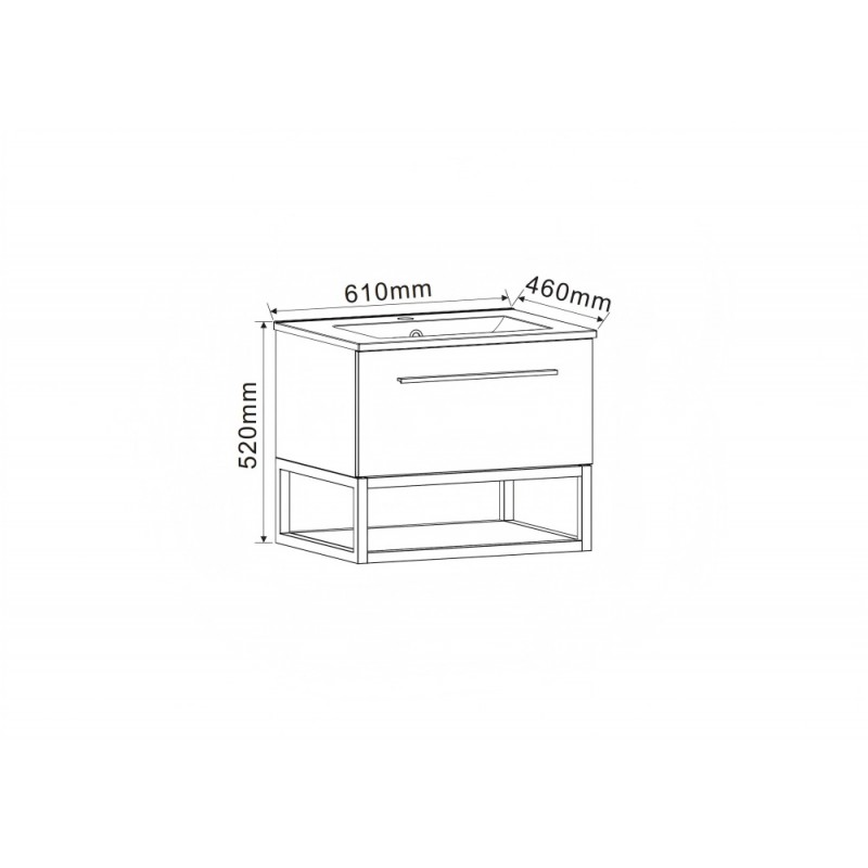 Επιπλο Μπανιου Κρεμαστο 60Χ45cm ICP 6050-039  με νιπτήρα 6066B