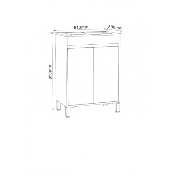 Έπιπλο μπάνιου ICP 6081-045 61Χ39Χ85cm