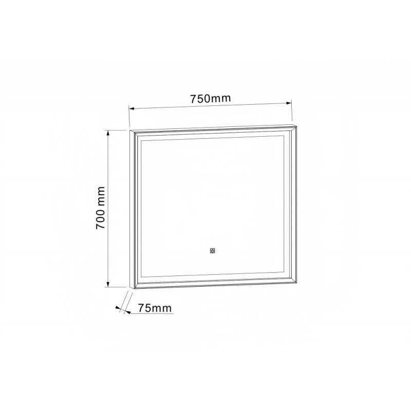 ΚΑΘΡΕΦΤΗΣ ΜΠΑΝΙΟΥ  70Χ75CM με LED φωτισμό ICL 7575