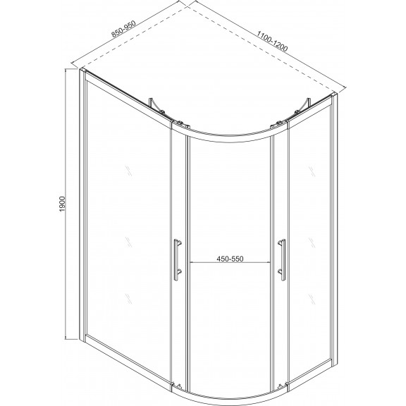 Καμπινα Ντους ICL 787TR(95-105X110-120cm)