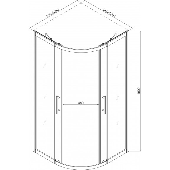 Καμπινα Ντους F49 ICL 788(95-105X95-105cm)