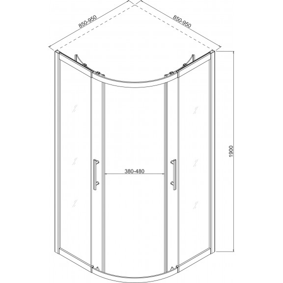 Καμπίνα ντους  ICL 789FC (85-95)Χ200cm