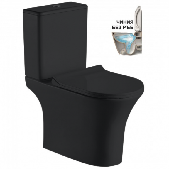 Λεκανη Wc Set ICC 7937MB Rimless Black Matt