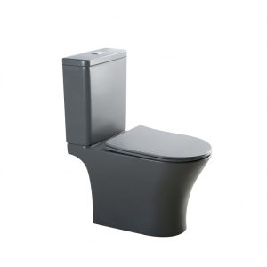 Λεκάνη Επιδαπέδια wc set Interceramic  MG7937p Grey Rimless (Γκρί Ματ) με κάλυμμα