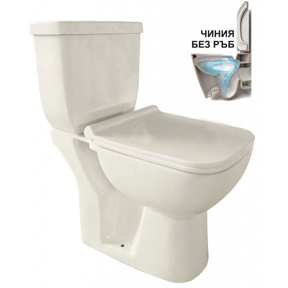 Λεκανη Σετ Wc Pack Icc 8036p Square Rimless πισω σιφωνι