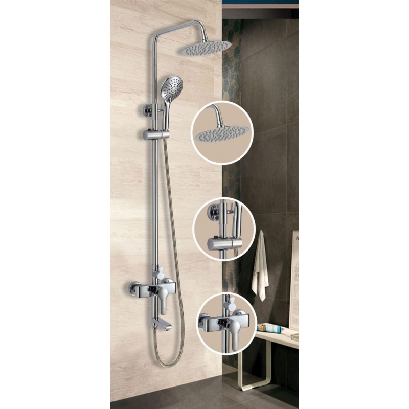 Στήλη Ντουζ χωρίς Μπαταρία Ασημί ICF 8850NEW