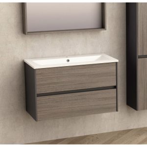 Επιπλο Μπανιου Κρεμαστο 90Χ45cm ICP 8955 με νιπτήρα 8955/2 