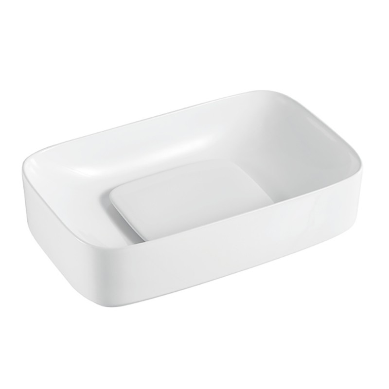 Νιπτήρας πορσελάνης 901W WHITE 60Χ37,5Χ14cm