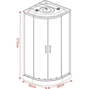 Kαμπινα Υδρομασαζ ICSH 998 Black Ημικυκλικη(90X90) New Assemble Hover Image
