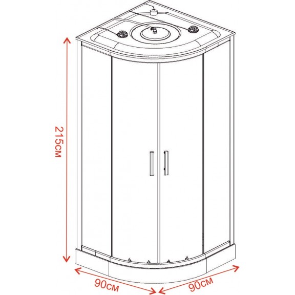 Kαμπινα Υδρομασαζ ICSH 998 Black Ημικυκλικη(90X90) New Assemble