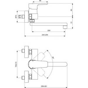 Μπαταρία κουζίνας IDEAL STANDARD CERAPLAN 3 επίτοιχη Hover Image