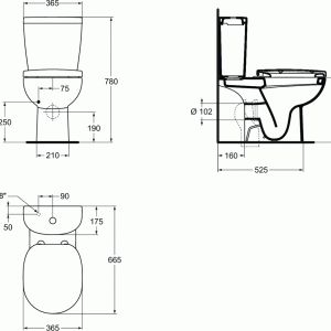 IDEAL STANDARD CONNECT CLASSIC ΛΕΚΑΝΗ ΧΠ/ΟΑ(Ε804801) Hover Image