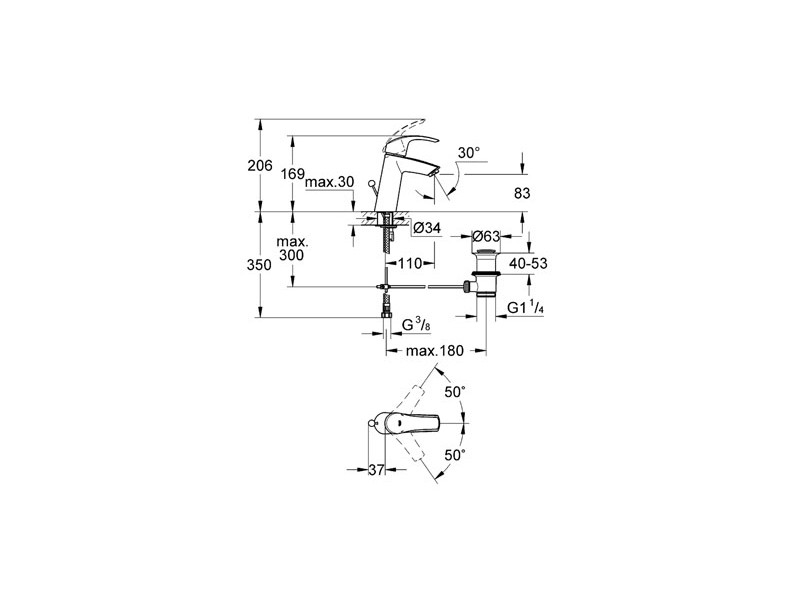 GROHE EUROSMART NEW ΜΠΑΤΑΡΙΑ ΝΙΠΤΗΡΟΣ 23322001