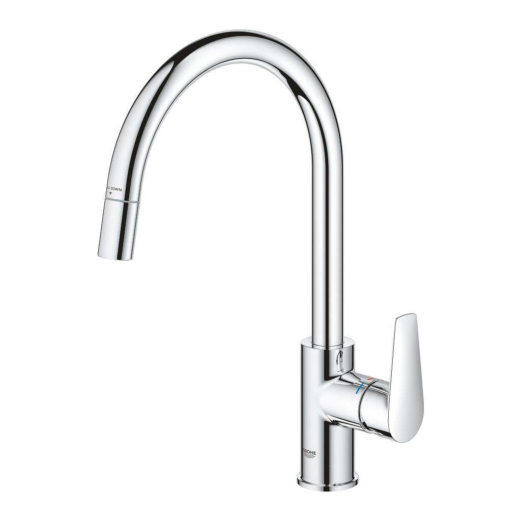Grohe Bauedge Ψηλη Μπαταριας Κουζινας Παγκου με Ντουζ 30536000