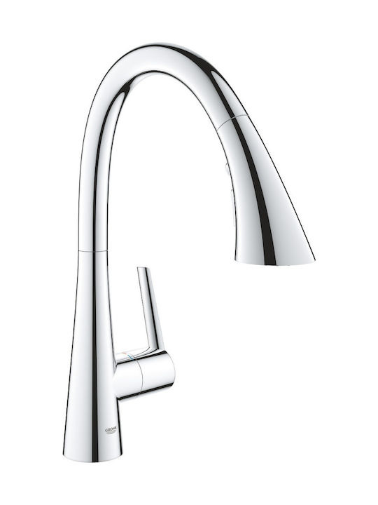 GROHE ZEDRA 32294002 MΠΑΤΑΡΙΑ ΚΟΥΖΙΝΑΣ ΧΡΩΜΕ ΠΑΓΚΟΥ ΜΕ ΑΠΟΣΠΩΜΕΝΟ ΝΤΟΥΖ