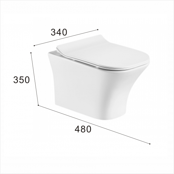 Λεκανη Κρεμαστη 48cm Icc 3435 Slim με καλυμμα Soft Close