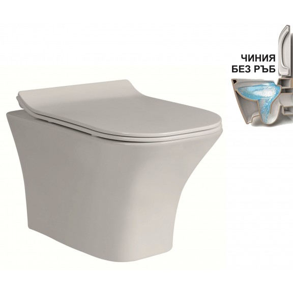 Λεκανη Κρεμαστη 48cm Icc 3435 Slim με καλυμμα Soft Close