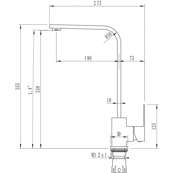 Mπαταρια παγκου κουζινας Tampico Icf 7107018c