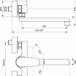 IDEAL STANDARD CERAFLEX B1730AA Mπαταρια κουζινας τοιχου Hover Image