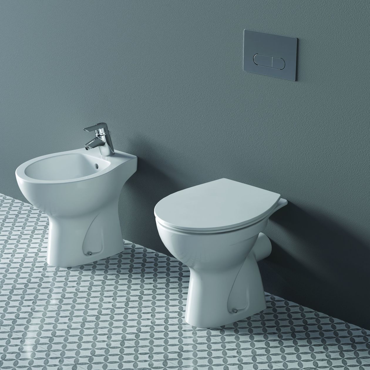 Ideal Standard Eurovit Λεκανη Υψηλης Πιεσης Πισω σιφωνι με Καλυμμα(W333101)