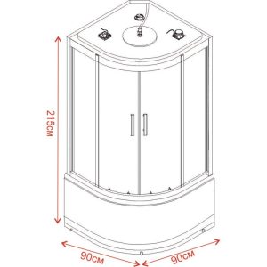 ΚΑΜΠΙΝΑ ΥΔΡΟΜΑΣΑΖ ICSH 8179W 90X90X215CM Hover Image