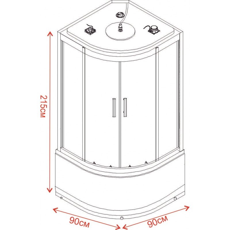 ΚΑΜΠΙΝΑ ΥΔΡΟΜΑΣΑΖ ICSH 8179W 90X90X215CM