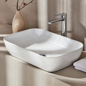 Tema LOF060 Επικαθήμενος Νιπτήρας Πορσελάνης 60x40cm White Glossy