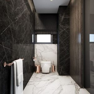 ΠΛΑΚΑΚΙΑ ΜΠΑΝΙΟΥ ΣΕΙΡΑ MARMI BLACK AND WHITE 60X60cm GLOSSY