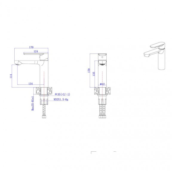 Μπαταρια νιπτηρα Trento Icf 111320 Gold(Χρυση)